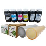 CALCA 24in UVDTF Film Rolls Printing Starter Supply Pack (1L CMYK, 1L W Ink,1L V Ink, 24in Film A 1 Roll, 24in Film B 1 Roll)