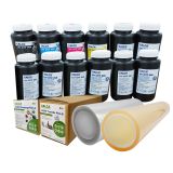 CALCA 24in UVDTF Film Rolls Printing Starter Supply Pack (1L CMYK, 4L W Ink,4L V Ink, 24in Film A 2 Rolls, 24in Film B 2 Rolls)