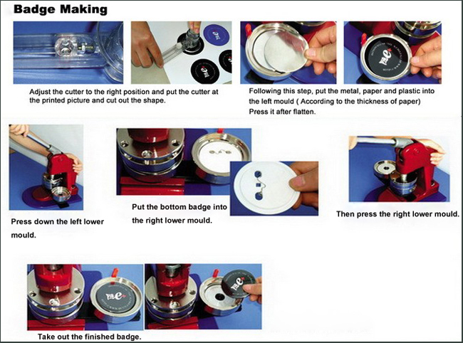 badge making machine process