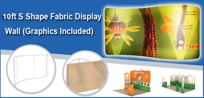 10ft S Shape Fabric Display Wall